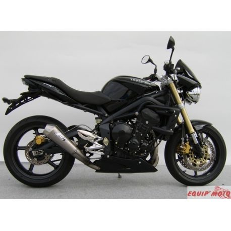 Echappement Zard position basse homologué Triumph 675 Street Triple conique 2007-2012