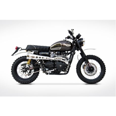 Ligne d'Echappement Zard special edition homologuÃ© TRIUMPH SCRAMBLER 2008-2016 Ã  carbu