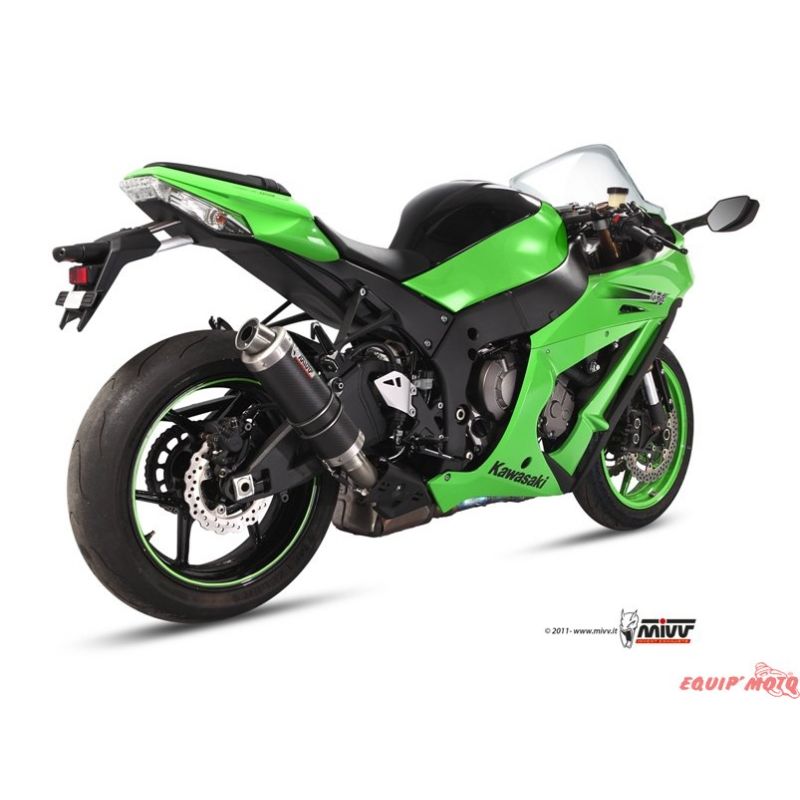Echappement Mivv GP Kawasaki ZX-10R 04-05 Acier Inox Noir 