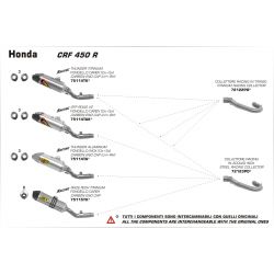Collecteur racing pot d'Echappement ARROW HONDA CRF450R 2015-2016
