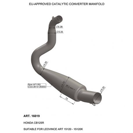 Manchon catalysé LEOVINCE GP ONE HONDA CB125R 2018-2019 Manchon catalysé LEOVINCE GP ONE HONDA CB125R 2018-2019