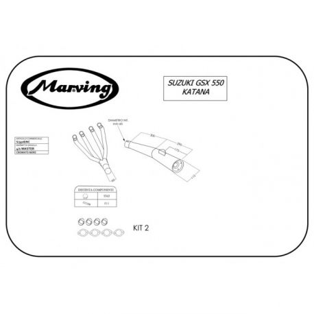 Ligne d''Echappement MARVING SUZUKI GSX 550 KATANA 1981-1983