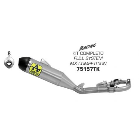 Ligne complete d''Echappement ARROW mx competition YAMAHA YZF 450 2018-2019