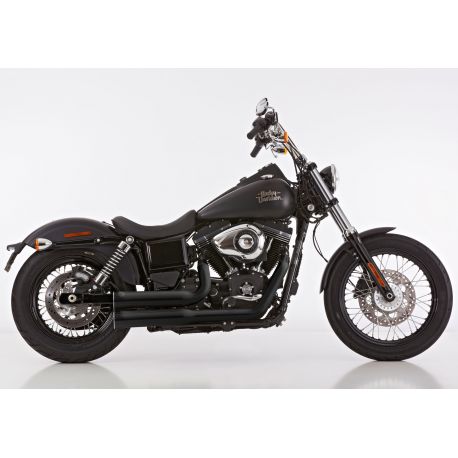 Ligne complete d'Echappement Falcon Double GROOVE Harley Davidson Dyna Super glide / Fat BOB / Wide Glide / Street BOB / Super G