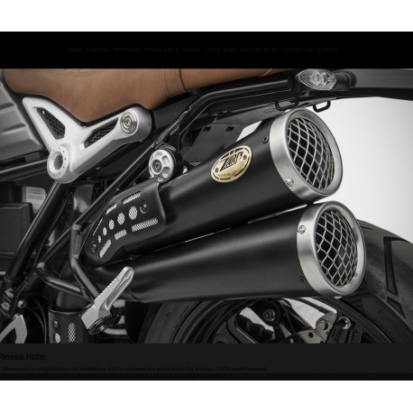 Echappement Zard haut double sortie Overlappe pour BMW NINE T 1200 Scrambler