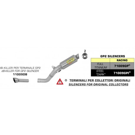 Echappement ARROW GP2 APRILIA RSV4 2009-2015 TUONO V4 2011-2015