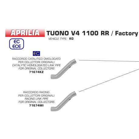 Raccord d'Echappement ARROW APRILIA 1100 TUONO V4 2017-2018
