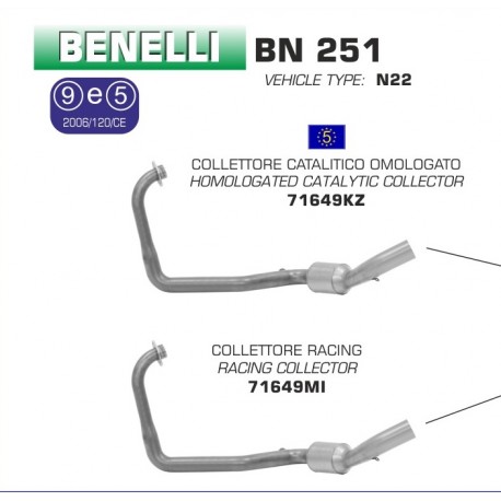 Collecteur d'Echappement ARROW BENELLI BN 251 2015-2016