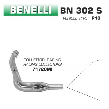 Collecteur echappement ARROW BENELLI BN 302 S 2019-2020