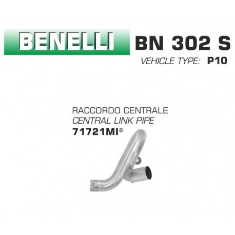 Raccord central echappement ARROW BENELLI BN 302 S 2019-2020