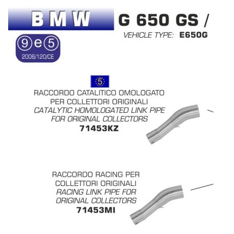 Raccord d'Echappement ARROW BMW G650GS G650GS SERTAO 2011-2016
