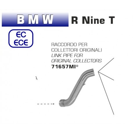 Raccord haut arrow pour collecteur d'origine BMW R Nine T 2014-2019