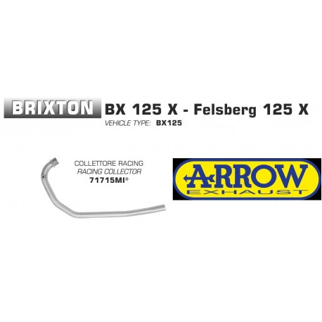 Collecteur d'Echappement racing ARROW BRIXTON BX 125 X / FELSBERG 125 X 2019-2020