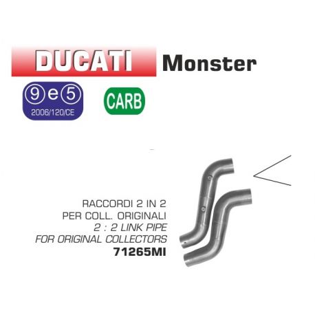 Raccord d'Echappement ARROW pour collecteur d'origine DUCATI 800 MONSTER S4R 2003-2006 S2R 2004-2006 1000 MONSTER S2R 2005-2006