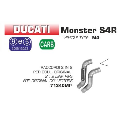 Raccord d'Echappement ARROW pour collecteur d'origine DUCATI MONSTER S4R / S4RS testa stretta 2006-2007