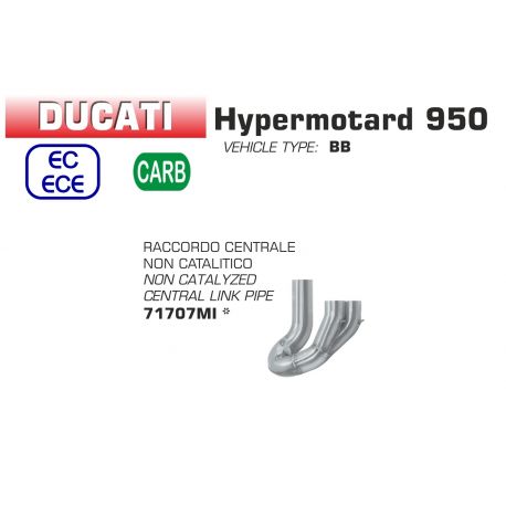 Raccord d'Echappement racing décatalysé ARROW DUCATI 950 HYPERMOTARD 2019-2020