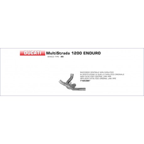 Collecteur d'Echappement ARROW pour silencieux d'origine DUCATI MULTISTRADA 1200 ENDURO 2016-2018