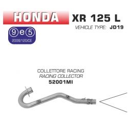 Collecteur pot d'Echappement ARROW racing HONDA XR125L XR125R XR125SM 2004-2005