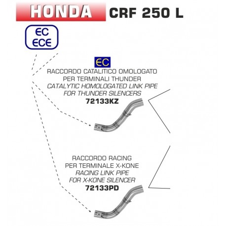 Raccord central d'Echappement ARROW THUNDER HONDA CRF 250 L 2017-2018