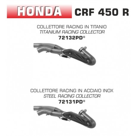 Collecteur racing d'Echappement ARROW HONDA CRF450R 2017-2018