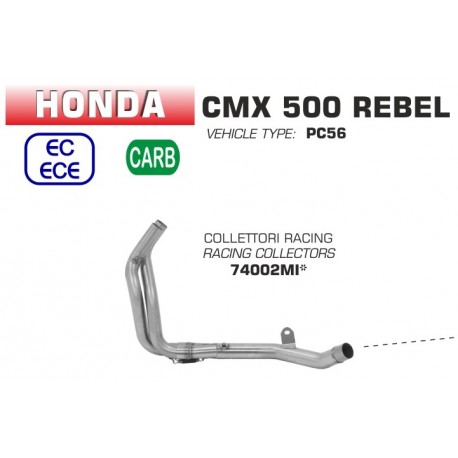 Collecteur d'Echappement racing ARROW HONDA CMX 500 REBEL  Collecteur d'Echappement racing ARROW HONDA CMX 500 REBEL