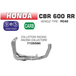 Collecteur pot d'Echappement racing ARROW HONDA CBR600RR 2007-2008