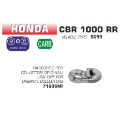 Raccord pot d'Echappement ARROW pour collecteur d'origine CBR1000RR 2014-2016
