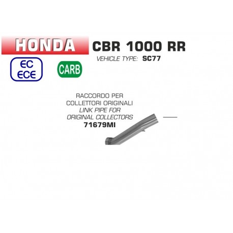 Raccord d'Echappement ARROW pour collecteur d'origine CBR1000RR 2017-2019