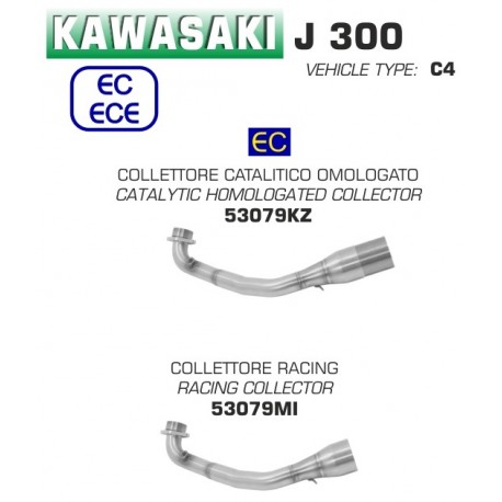 Collecteur échappement ARROW KAWASAKI J 300 2017-2020
