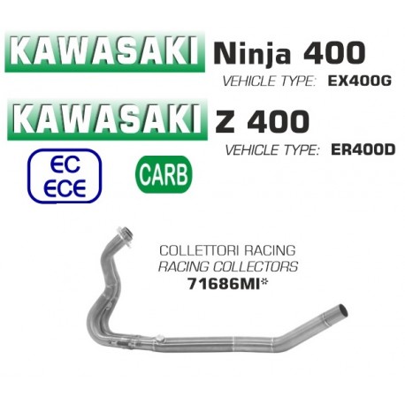 Collecteur d'Echappement ARROW KAWASAKI Z400 NINJA 400