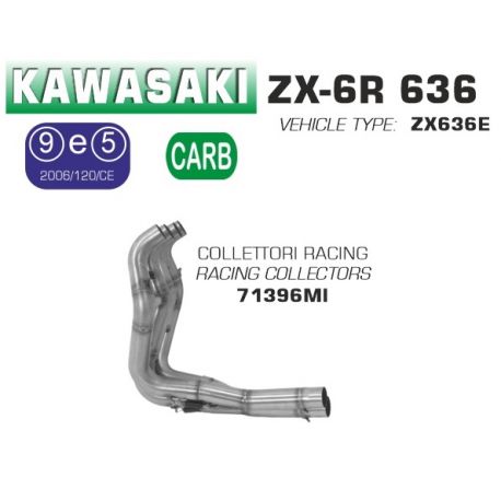 Collecteur d'Echappement racing ARROW KAWASAKI ZX6R ZX636R 2009-2016