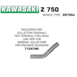 Raccord pot d'Echappement pour silencieux PRO-RACE KAWASAKI Z750 2004-2006