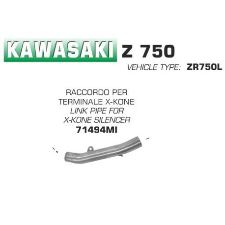 Raccord d'Echappement ARROW X-KONE KAWASAKI Z750 Z750R 2007-2014