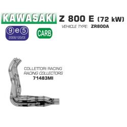 Collecteur pot d'Echappement racing ARROW KAWASAKI Z800E 2013-2016