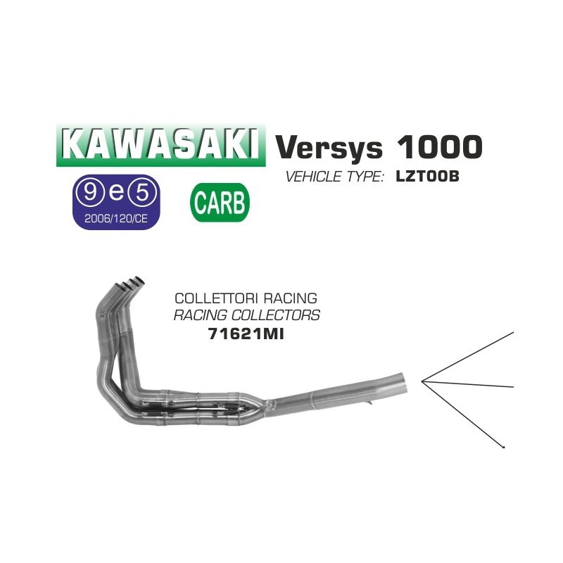 Pot D'échappement Moto Pour Kawasaki Versys 1000 (2019-2024) - En Acier Inoxydable - Collecteur Central 51 Mm