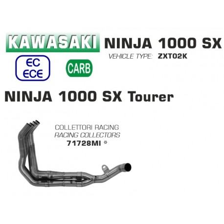 Collecteur d'Echappement racing KAWASAKI NINJA 1000 SX / NINJA 1000 SX TOURER 