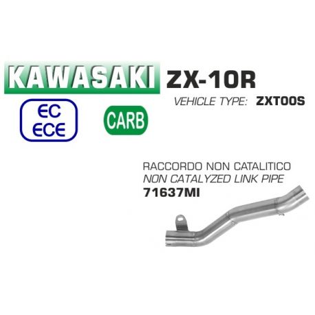 Raccord d'Echappement décatalysé ARROW KAWASAKI ZX10R 2016-2019