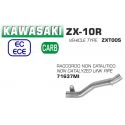 Raccord d'Echappement décatalysé ARROW KAWASAKI ZX10R 2016-2019