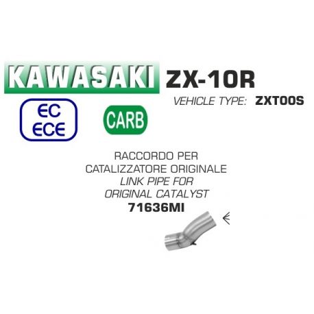 Raccord d'Echappement ARROW pour catalyseur d'origine KAWASAKI ZX10R 2016-2019