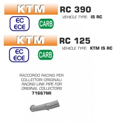 Raccord pot d'Echappement ARROW KTM RC 125 RC 390 2017-2020