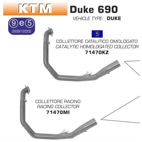 Collecteur d'Echappement racing ARROW KTM 690 DUKE 2008-2011