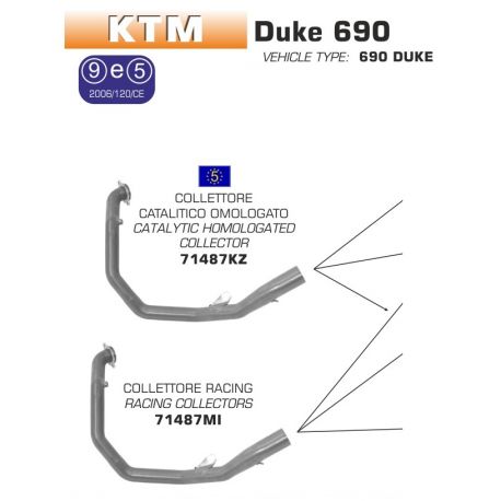 Collecteur d'Echappement ARROW KTM 690 DUKE 2012-2015