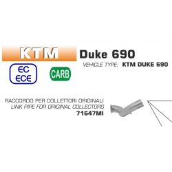 Raccord pot d'Echappement ARROW pour collecteur d'origine KTM 690 DUKE 2016-2018