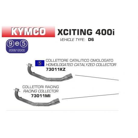 Collecteur d'Echappement ARROW RACE-TECH KYMCO 400 XCITING 2012-2016