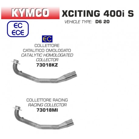 Collecteur d'Echappement ARROW KYMCO XCITING 400 I S 2019-2020