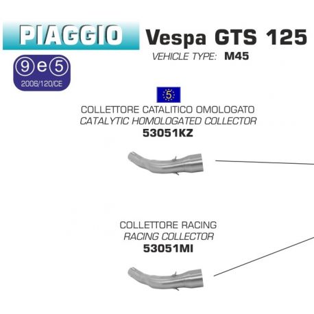 Collecteur d'Echappement ARROW VESPA GTS 125 2008-2016