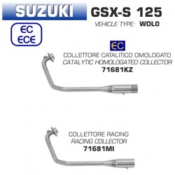 Collecteur pot d'Echappement ARROW SUZUKI GSXS 125 GSXR 125 2017-2021