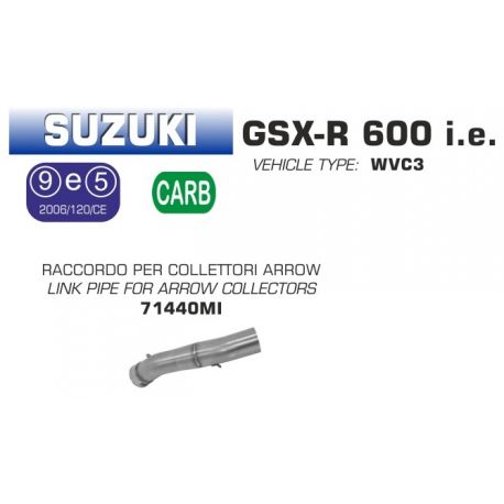 Raccord d'Echappement pour collecteur ARROW SUZUKI GSXR  600 GSXR 750 2008-2010