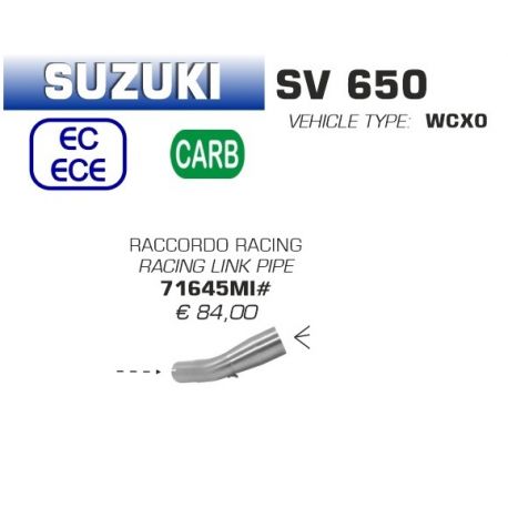 Raccord d'Echappement ARROW SUZUKI SV 650 SV 650 X