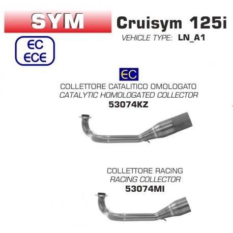 Collecteur d'Echappement ARROW SYM 125 CRUISYM 2018-2020